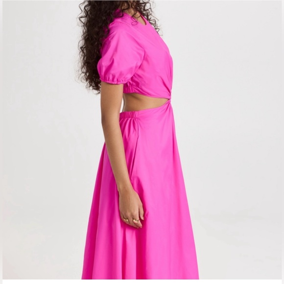 NWT never worn Staud Calypso Cutout Ruched Ring Maxi Dress in Coral size M - Picture 7 of 8